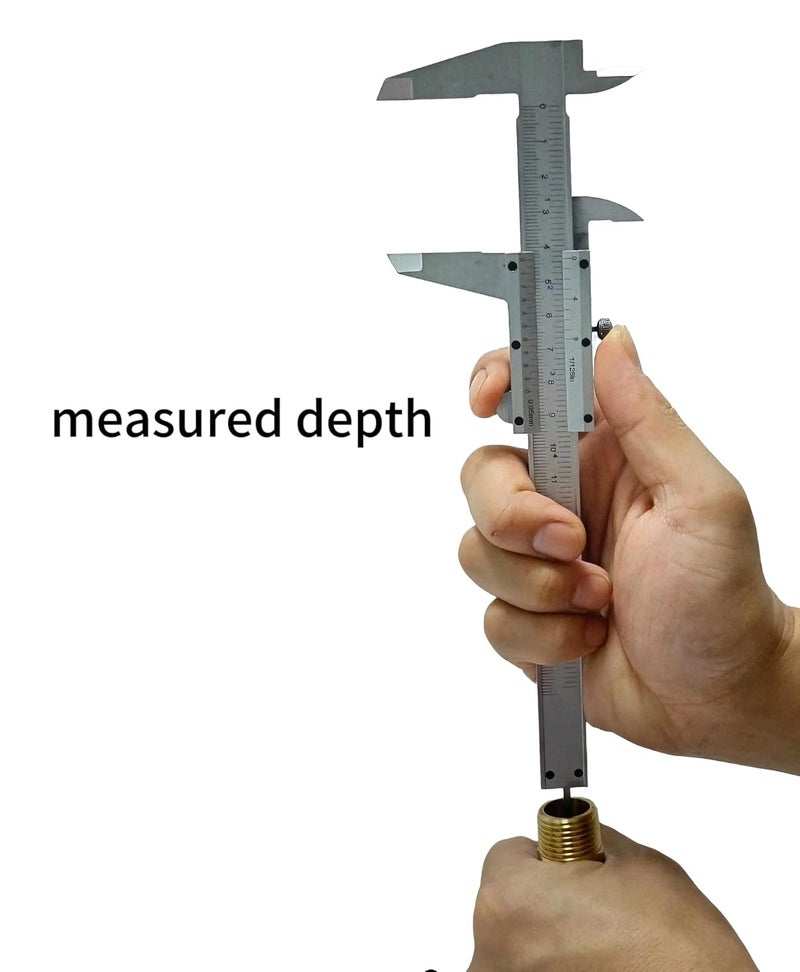 WF مقياس فرنييه قياسات مترية وبوصة مصنوعة من الفولاذ المقاوم للصدأ ميكرومتر كاليبرز أداة قياس 6 بوصة كاليبرز غير رقمية - Image 5